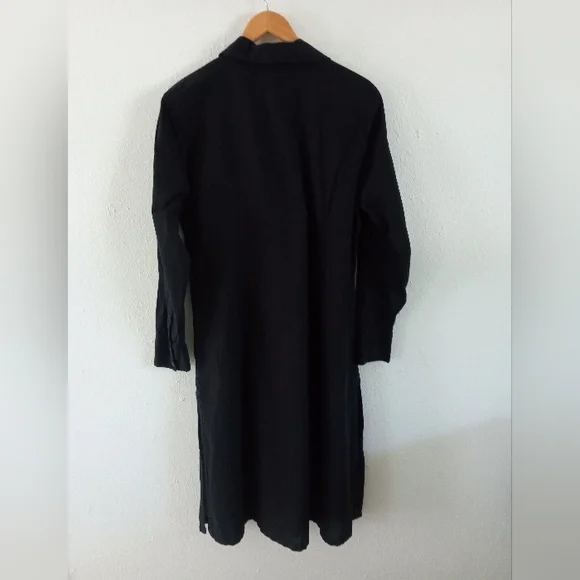 SOFT SURROUNDINGS Cotton Black Shirt Dress | L - Picture 6 of 7